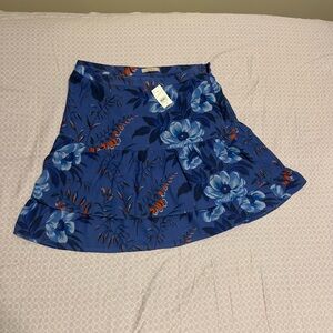 Loft Blue Floral Tiered Skirt